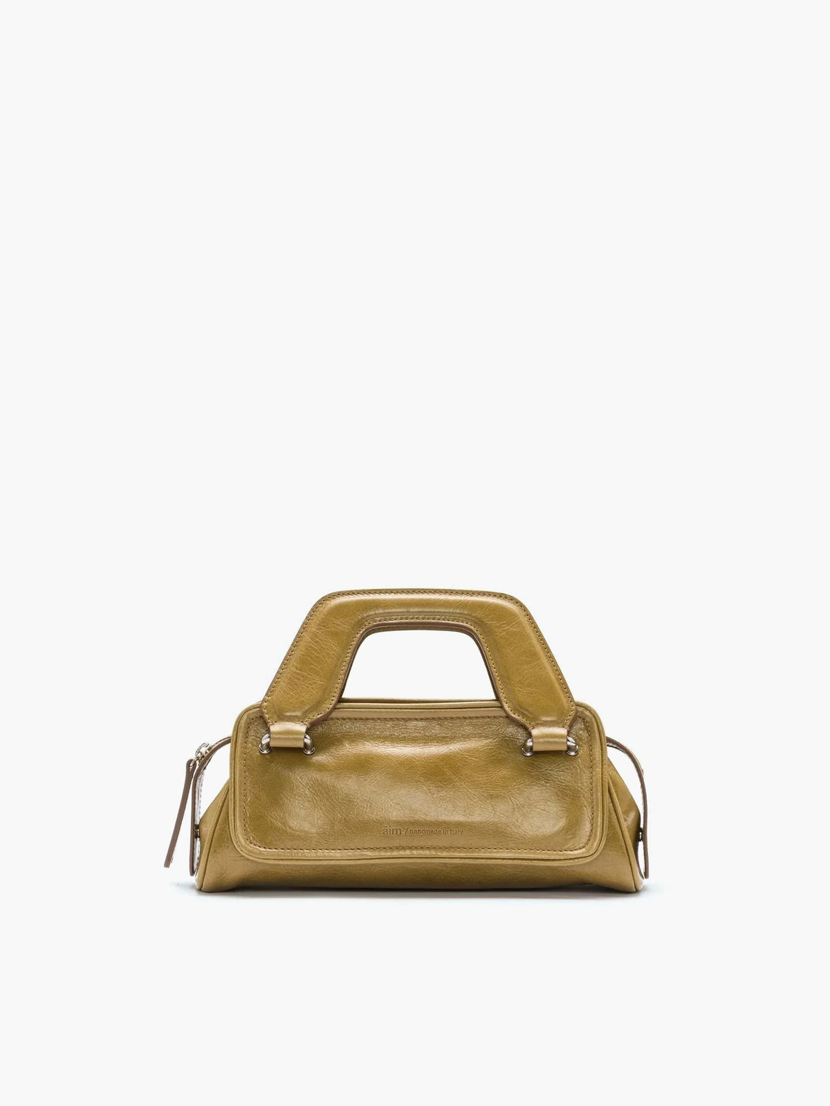 Soft Olivia Micro Crinkled Olive Bag - āim / Handmade in Italy