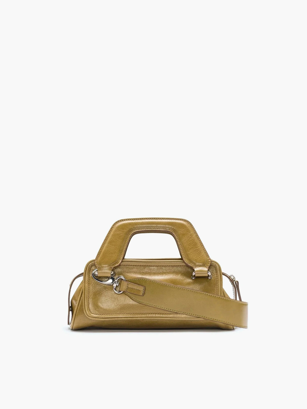 Soft Olivia Micro Crinkled Olive Bag - āim / Handmade in Italy