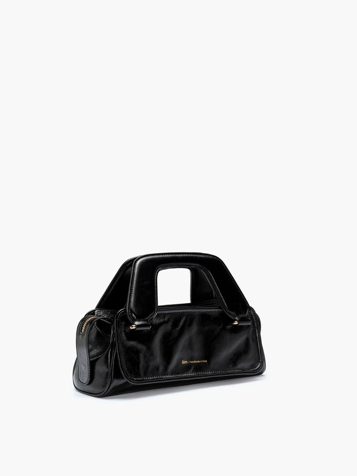 Soft Olivia Mini Crinkled Black Bag - āim / Handmade in Italy