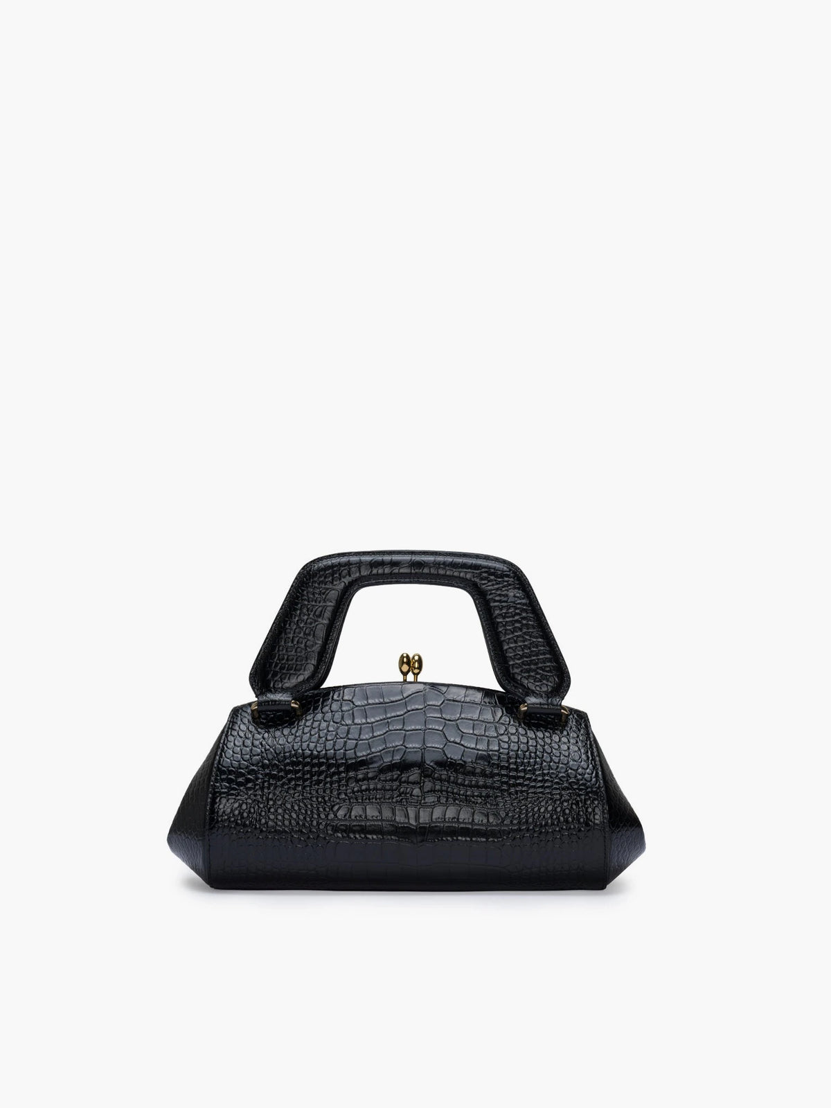 Polly Crocodile Black Bag - āim / Handmade in Italy