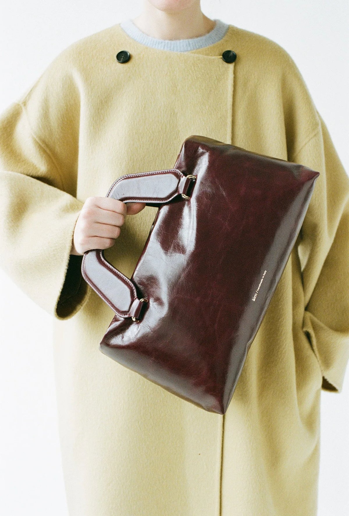Alice Large Crinkled Merlot Bag - āim / Handmade in Italy