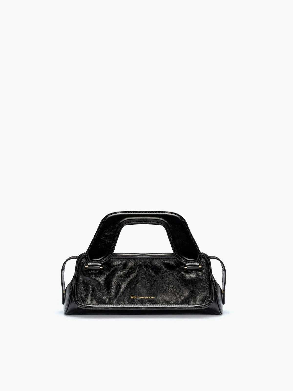Soft Olivia Mini Crinkled Black Bag - āim / Handmade in Italy