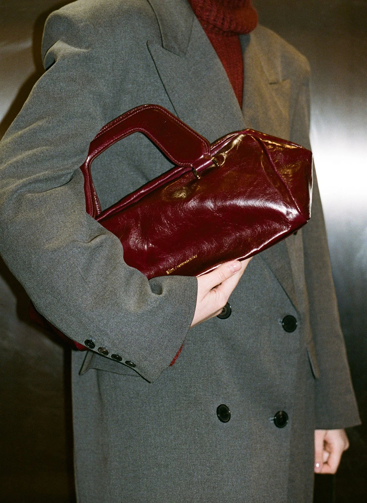 Bonnie Crinkled Merlot Bag - āim / Handmade in Italy